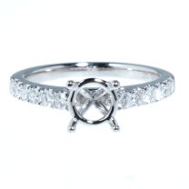 14Kt White Gold Ladies Delicate Prong Set Diamond Ring