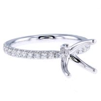 14Kt White Gold Classic Four Prong Diamond Solitaire Engagement Ring