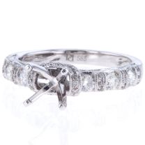 14Kt White Gold Fancy Diamond Engagement RIng Ring