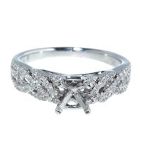 18Kt White Gold Woven Design Diamond Ring