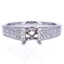 18Kt White Gold Contemporary Tapered Diamond Ring