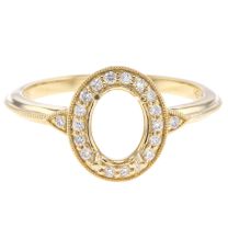14Kt Yellow Gold Classic Oval Diamond Halo Ring