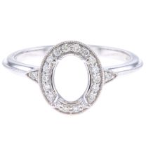 14Kt White Gold Classic Oval Diamond Halo Ring