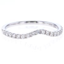 14Kt White Gold Curved Prong Set Brilliant Cut Diamond Band