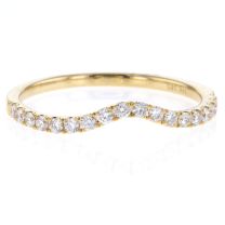 14Kt Yellow Gold Curved Prong Set Brilliant Cut Diamond Band