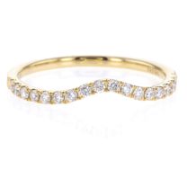 14Kt Yellow Gold Curved Prong Set Brilliant Cut Diamond Band