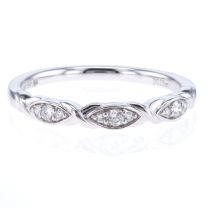 18Kt White Gold 2.8Mm Wide Triple Marquise Design Diamond Band