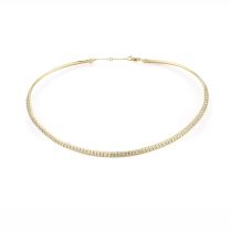 14Kt Yellow Gold Adjustable 83 = 2.40cts Omega Necklace