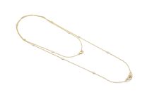14Kt Yellow Gold Oval / Square Diamond Link Necklace With 12 Diamonds in Chain
