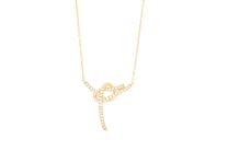 14Kt Yellow Gold Crossover Loop Design Diamond Necklace