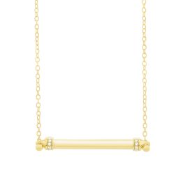 14Kt Yellow Gold Diamond Slide Bar Necklace